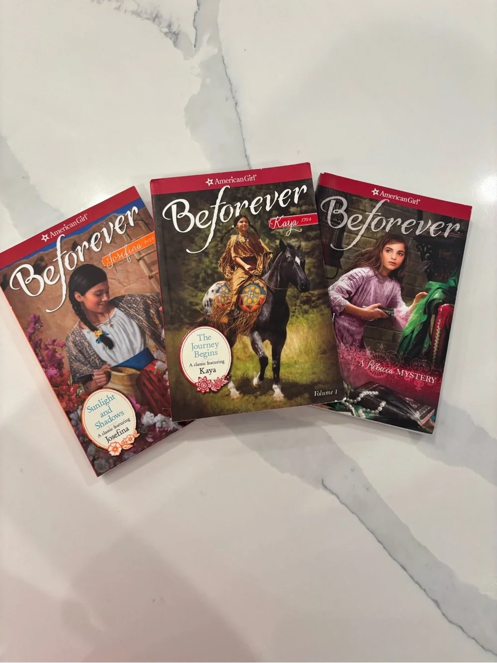 American Girl Beforever Book Trio - Red and Orange Accents